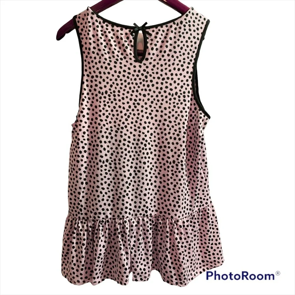 Kate Spade Pajama Set Polka dots Pink and Black size Small - Picture 9 of 10
